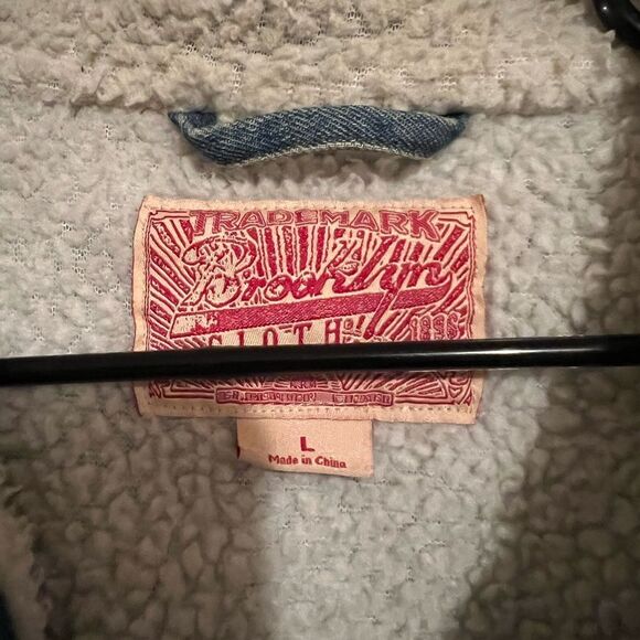 Brooklyn Cloth Denim Jacket Sherpa Lined Blue Denim - Picture 2 of 3